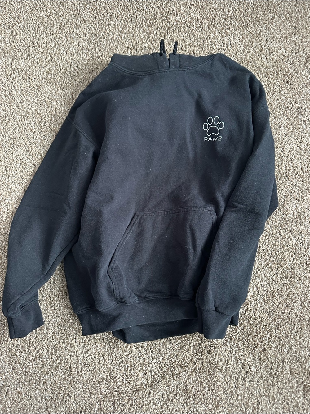 PAWZ Black Crewneck Hoodie with Paw Logo